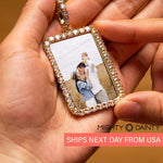 Rectangle Diamond Medallion Pendant Necklace