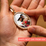 Oval Diamond Medallion Pendant Necklace