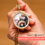 Oval Diamond Medallion Pendant Necklace