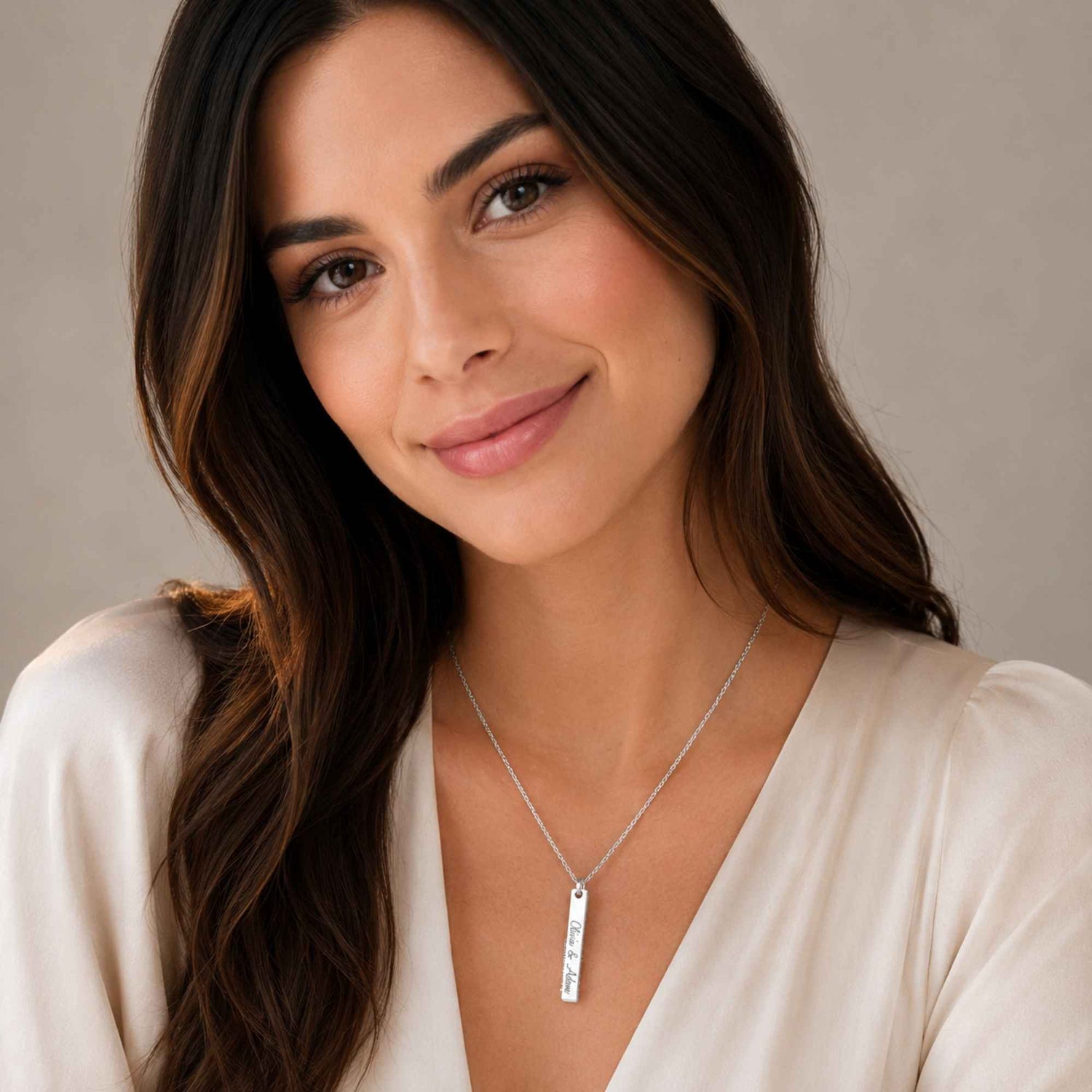 Four-Sided Vertical Bar Necklace