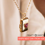 Red Heart Book Photo Necklace