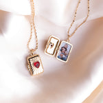 Red Heart Book Photo Necklace