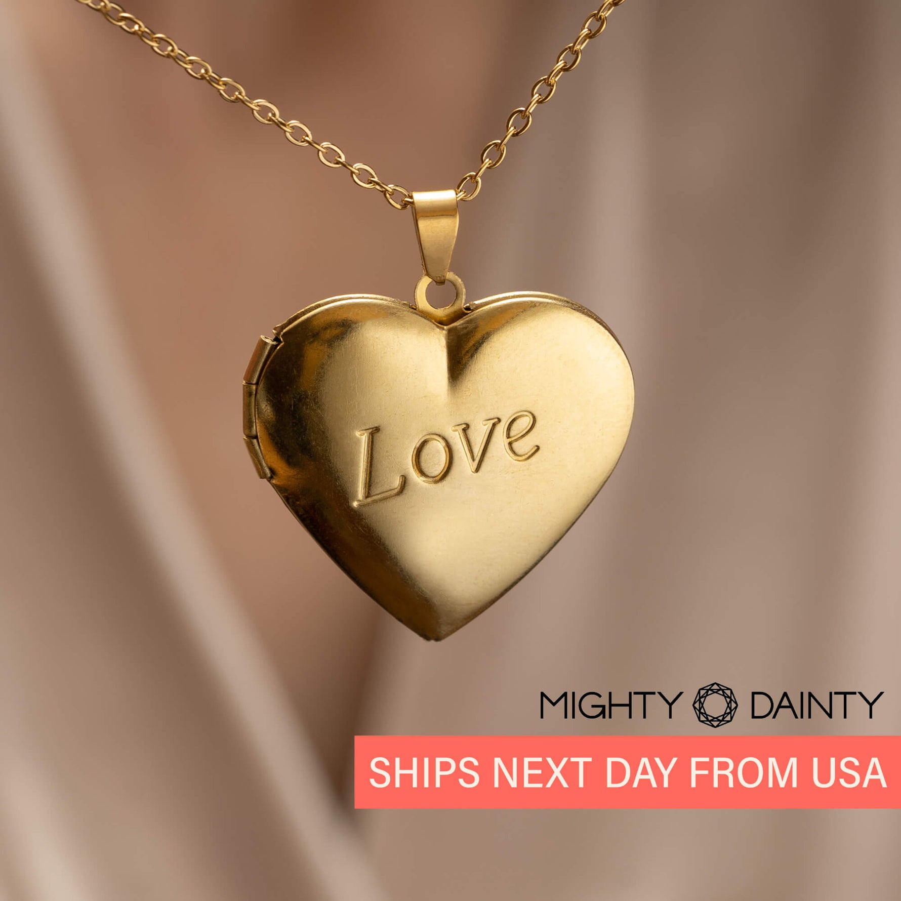 Love Heart Photo Necklace