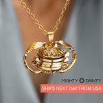 Four Gold Ball Locket Necklace