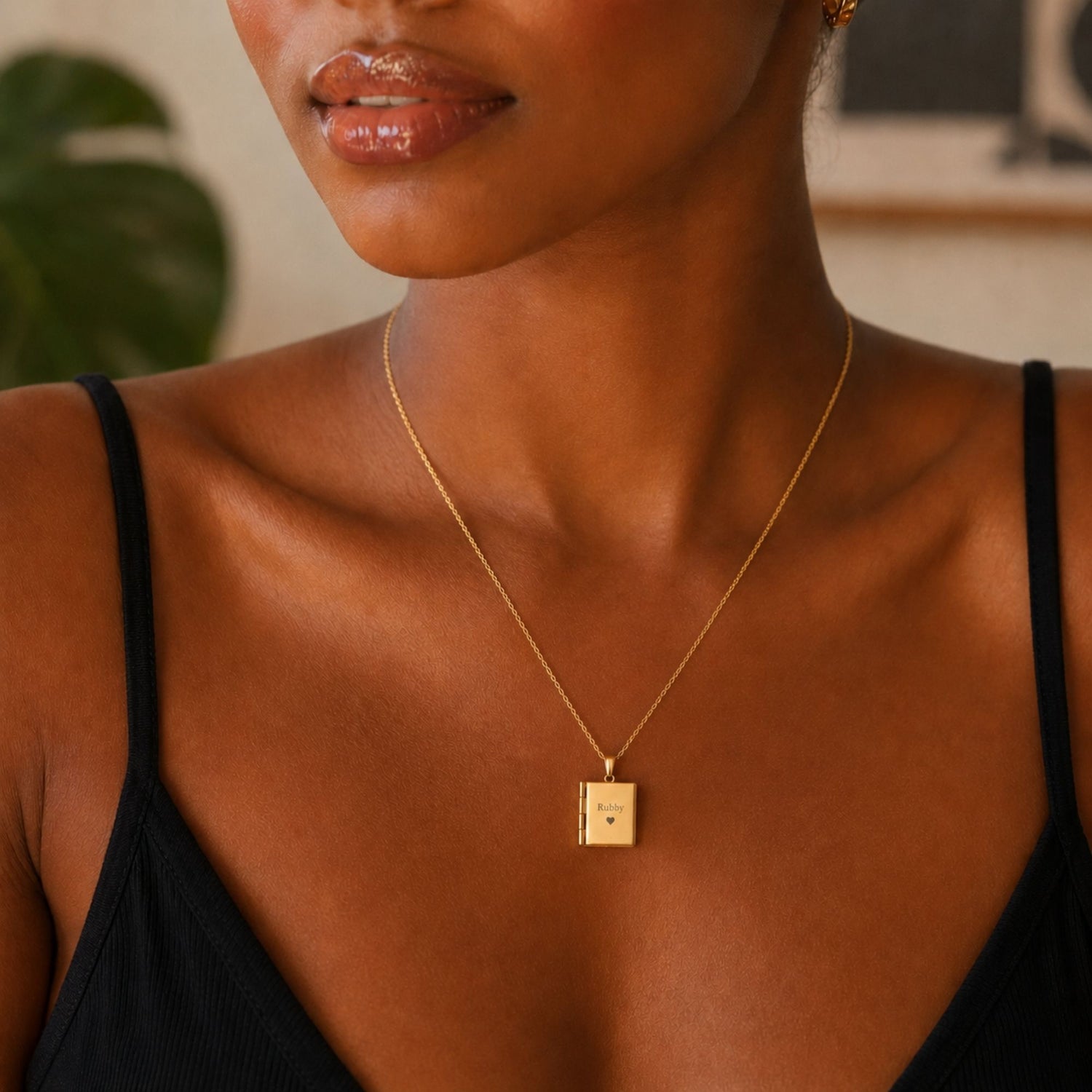 Retractable Book Photo Necklace