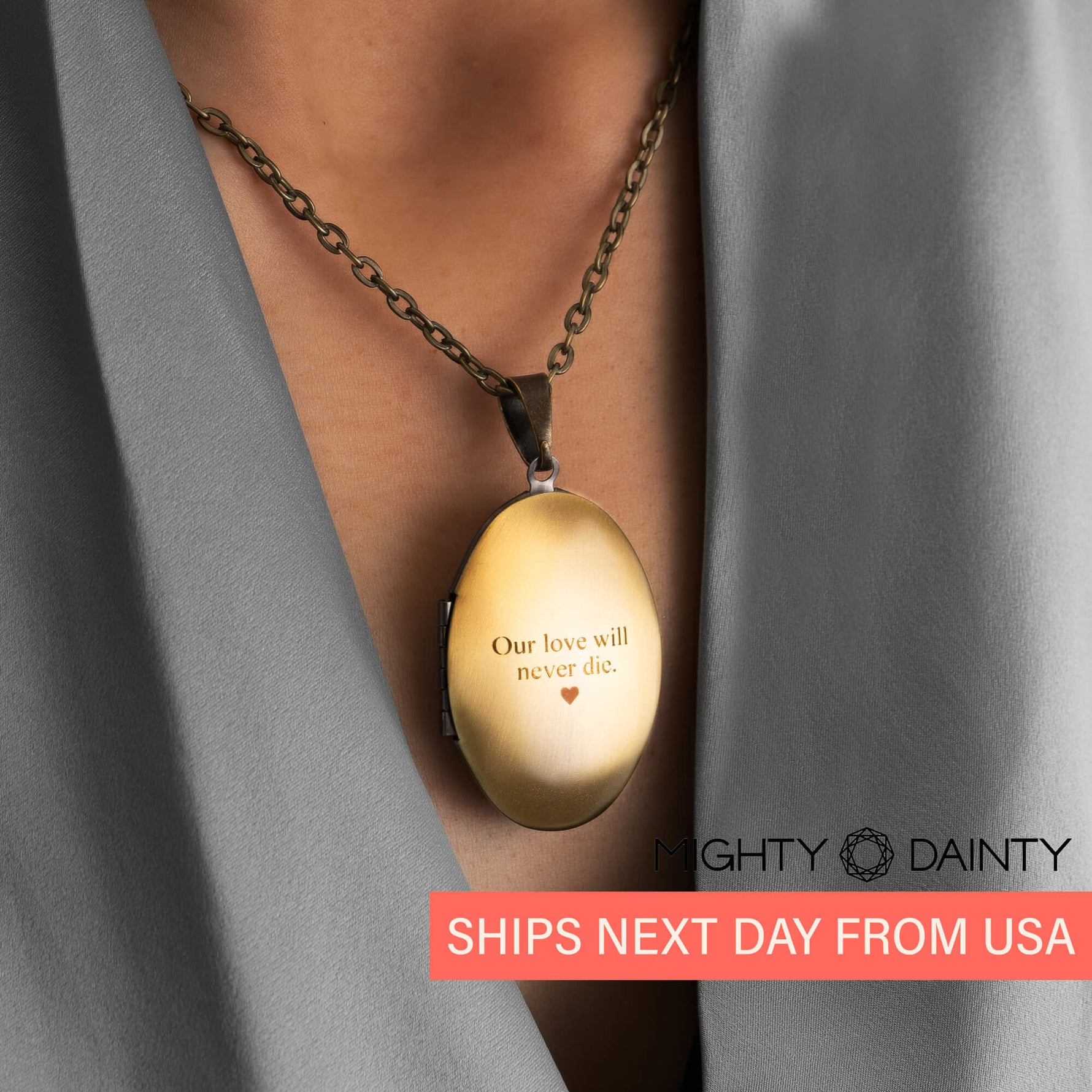 Vintage Oval Photo Necklace