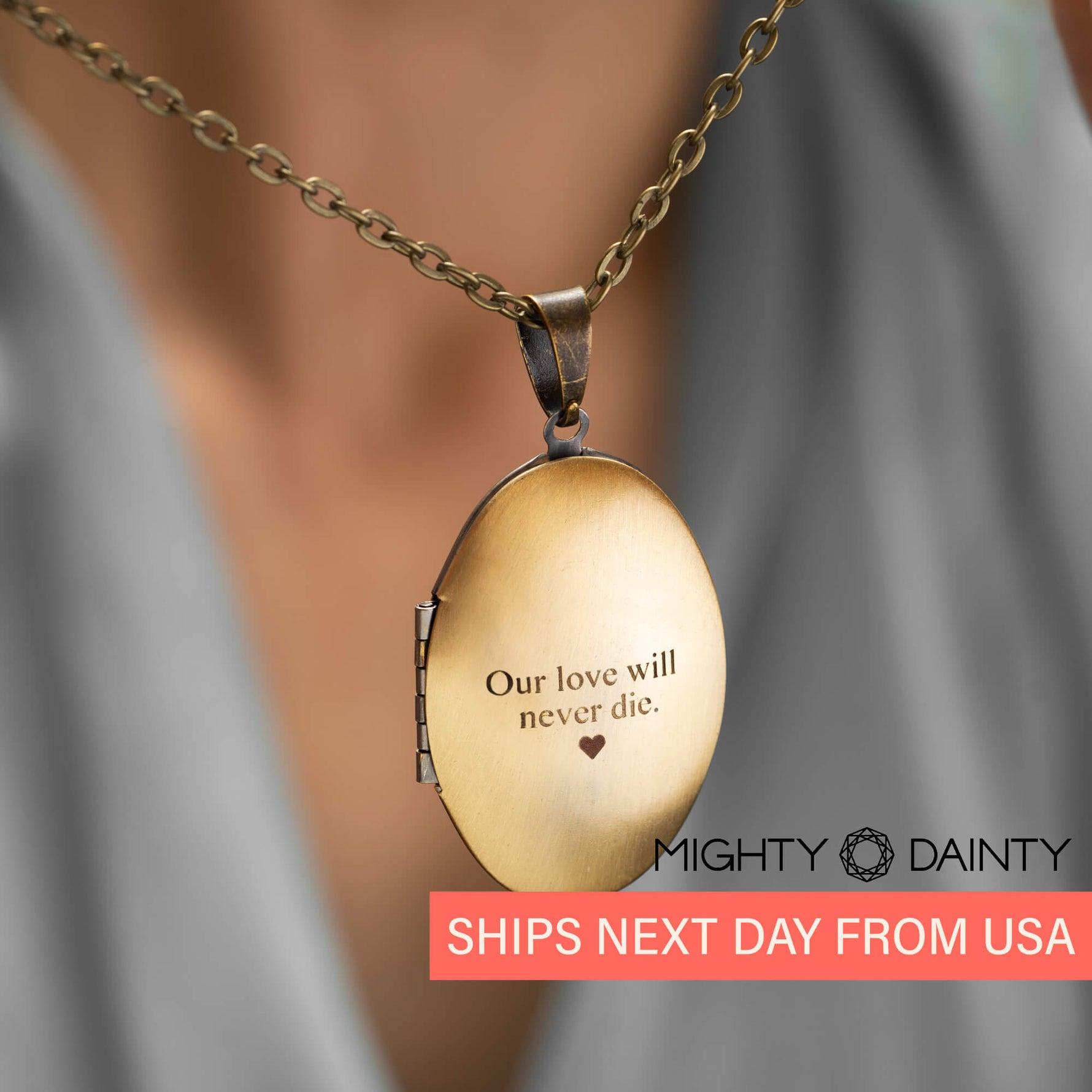 Vintage Oval Photo Necklace