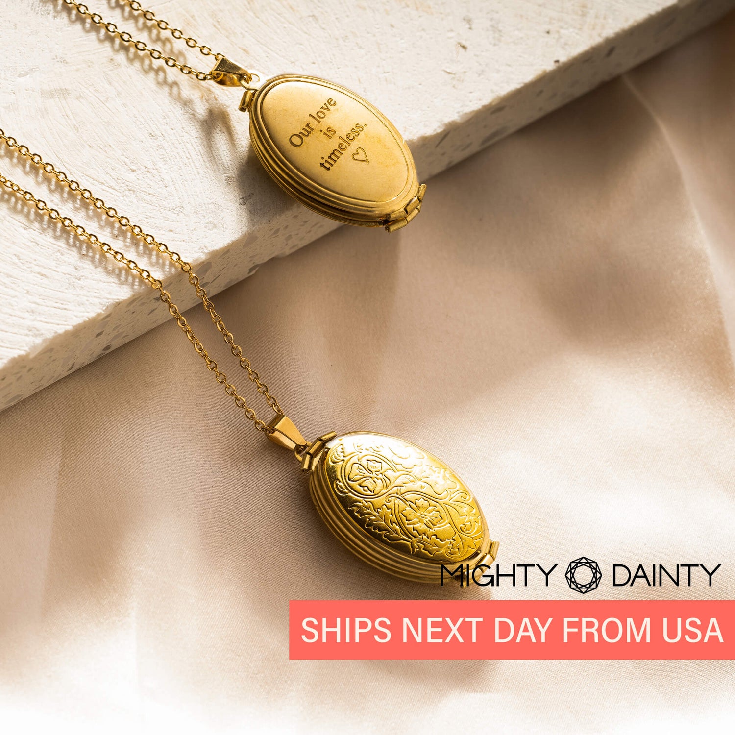 Vintage Four Photo Necklace