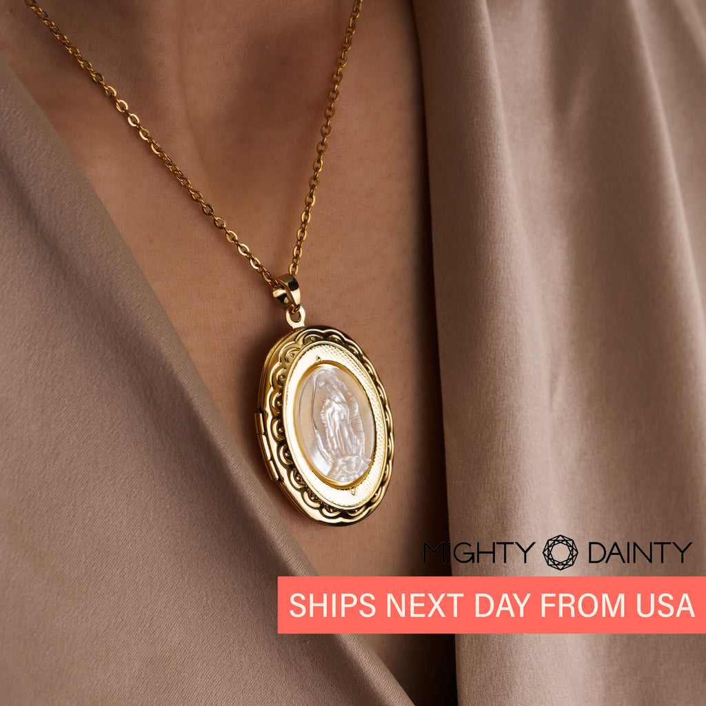 Virgin Mary Photo Necklace