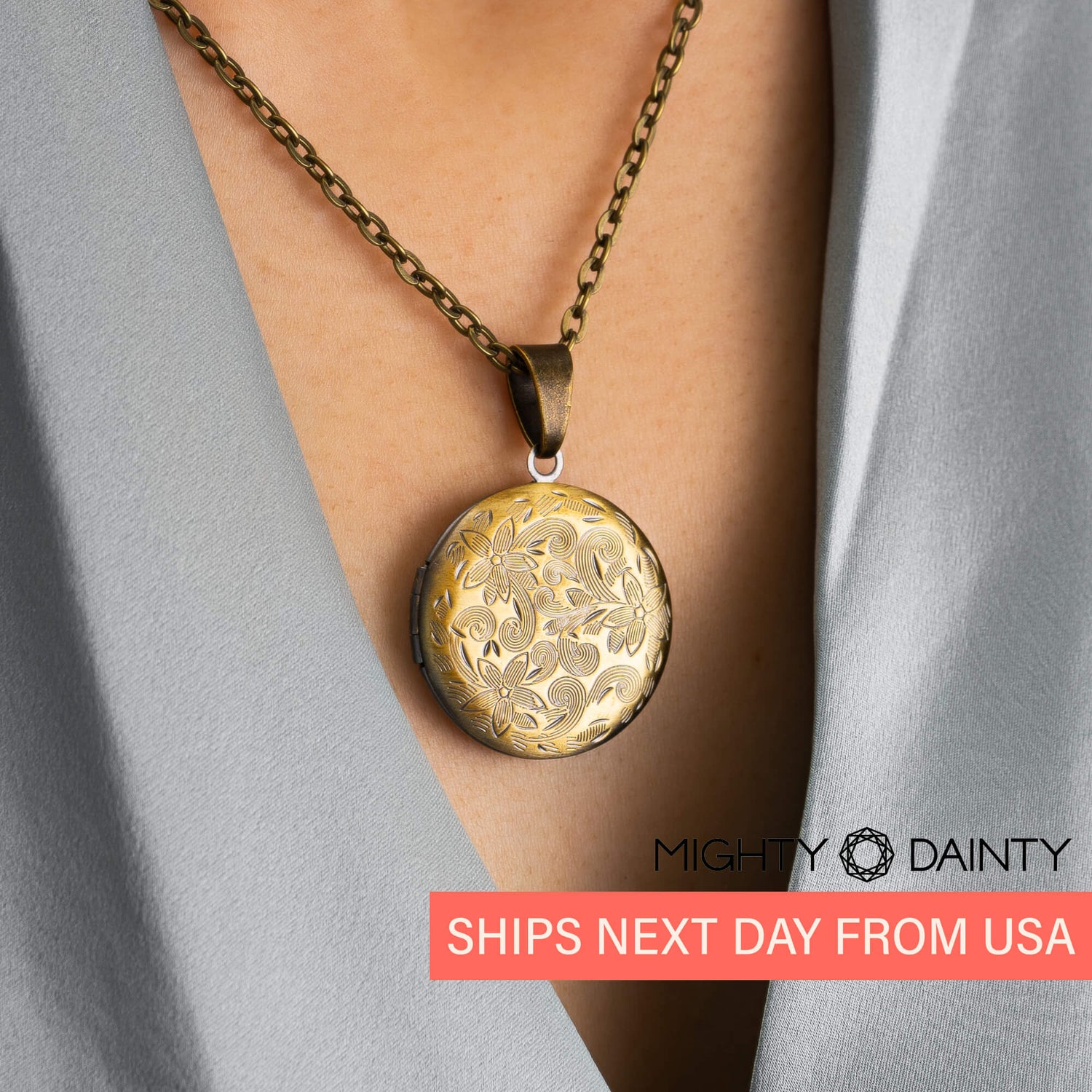 Keepsake Photograph Floral Necklace