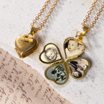 Gold Heart Initial Photo Necklace