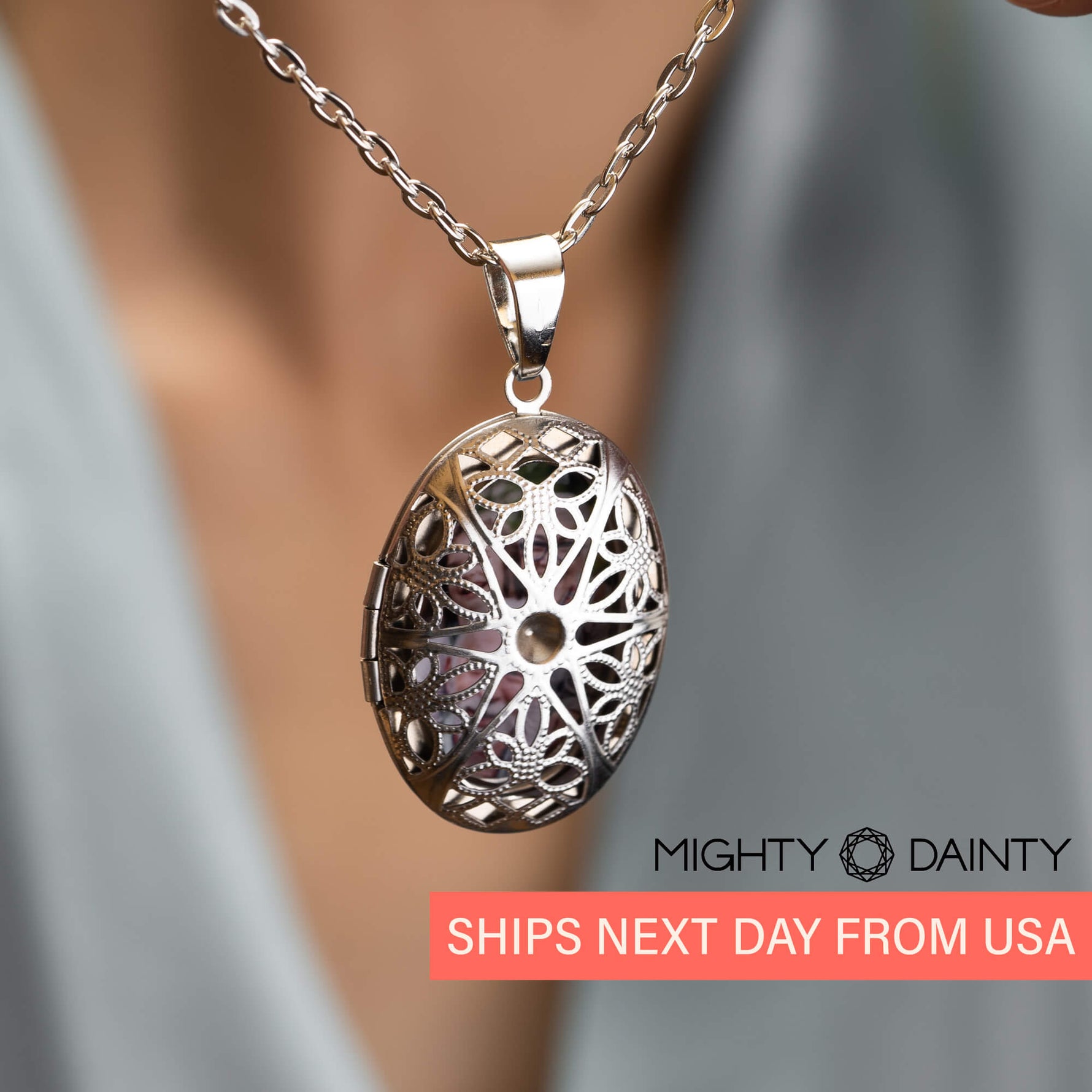 Ethereal Oval Photo Necklace