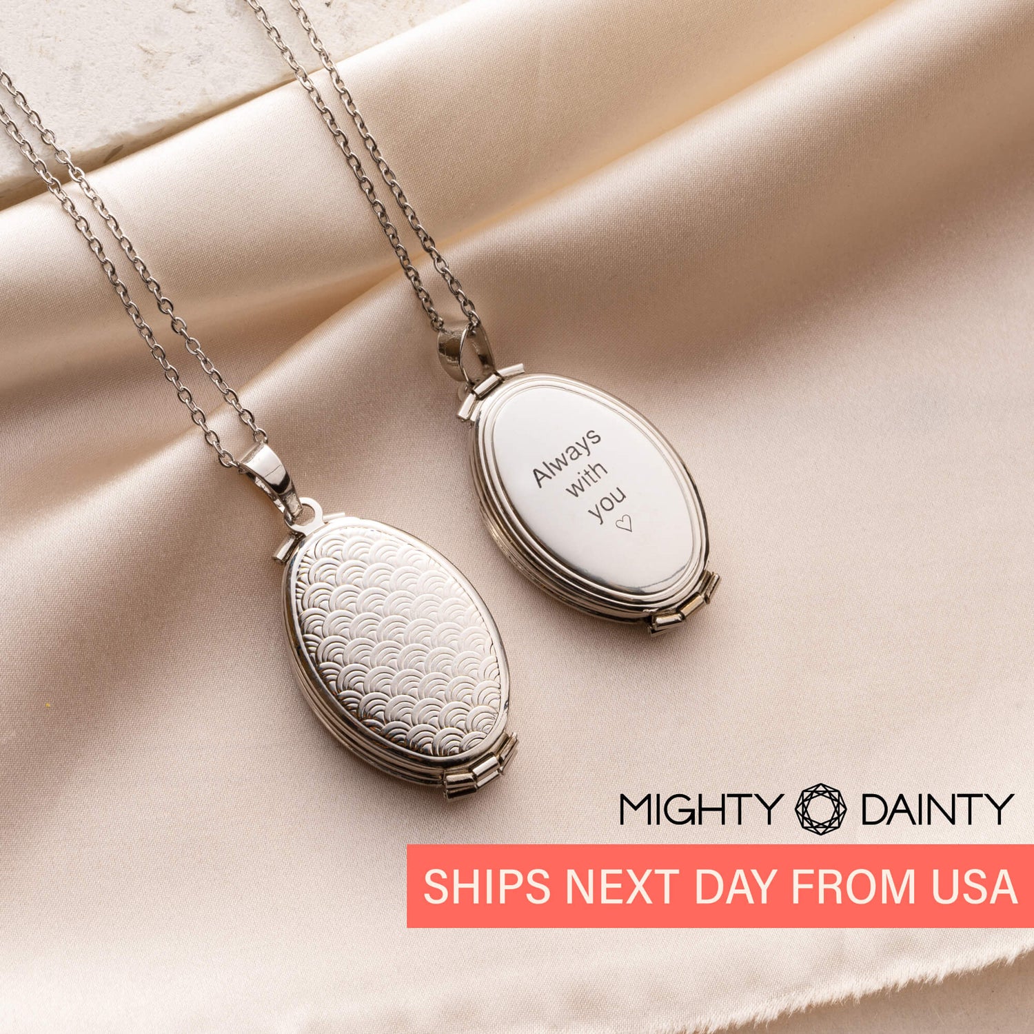 Vintage Silver Photo Necklace