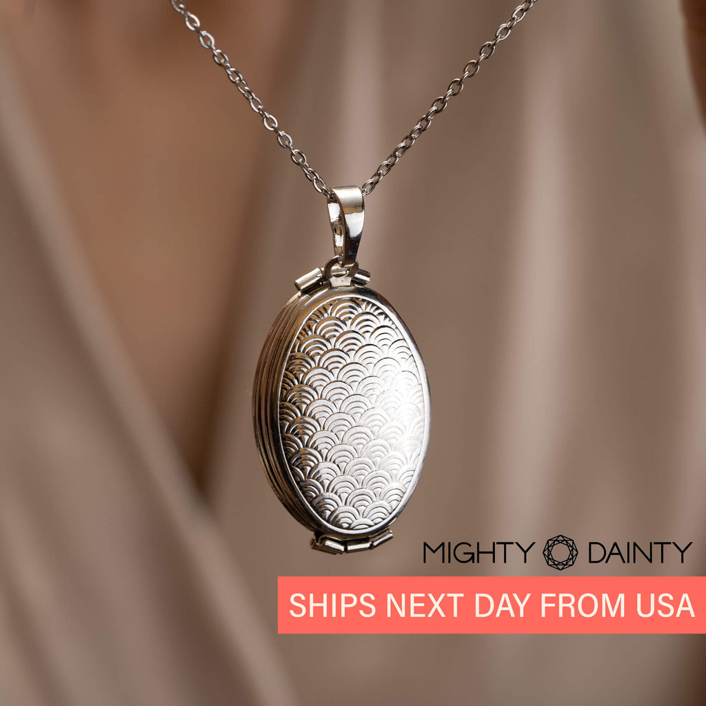 Vintage Silver Photo Necklace