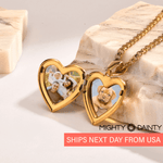 Gold Abalone Heart Photo Necklace