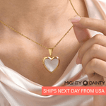 Mother-of-Pearl Heart Photo Necklace