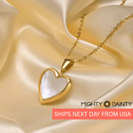 Mother-of-Pearl Heart Photo Necklace