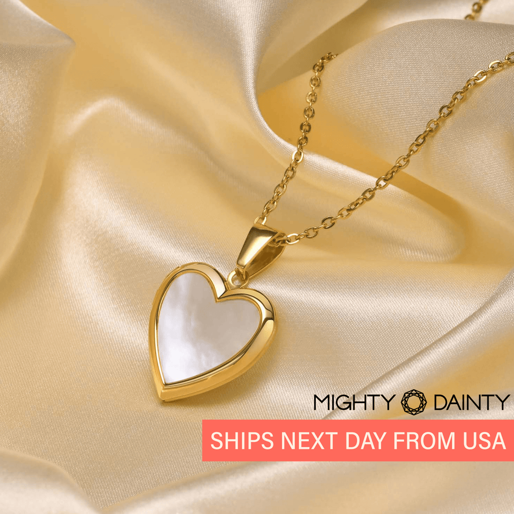 Mother-of-Pearl Heart Photo Necklace