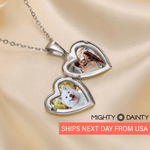 Mother-of-Pearl Heart Photo Necklace