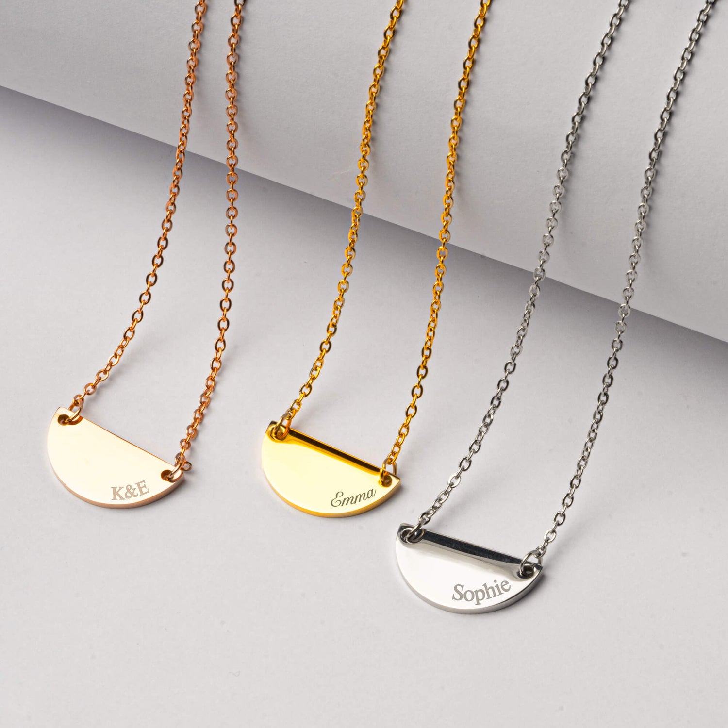 Half Moon Name Necklace