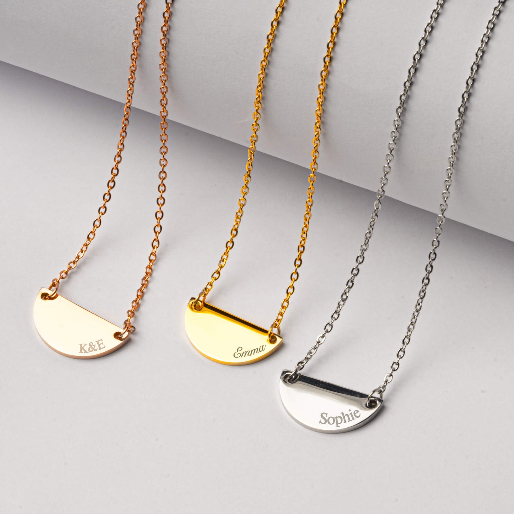 Half Moon Name Necklace