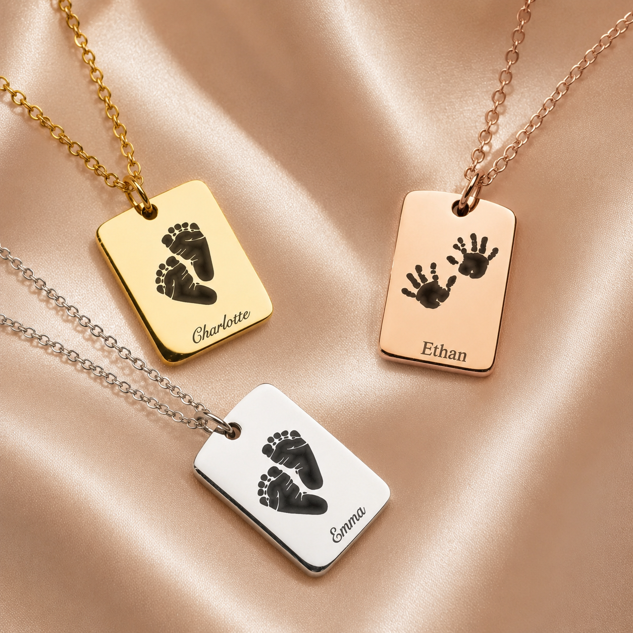 Modern Baby Feet Necklace