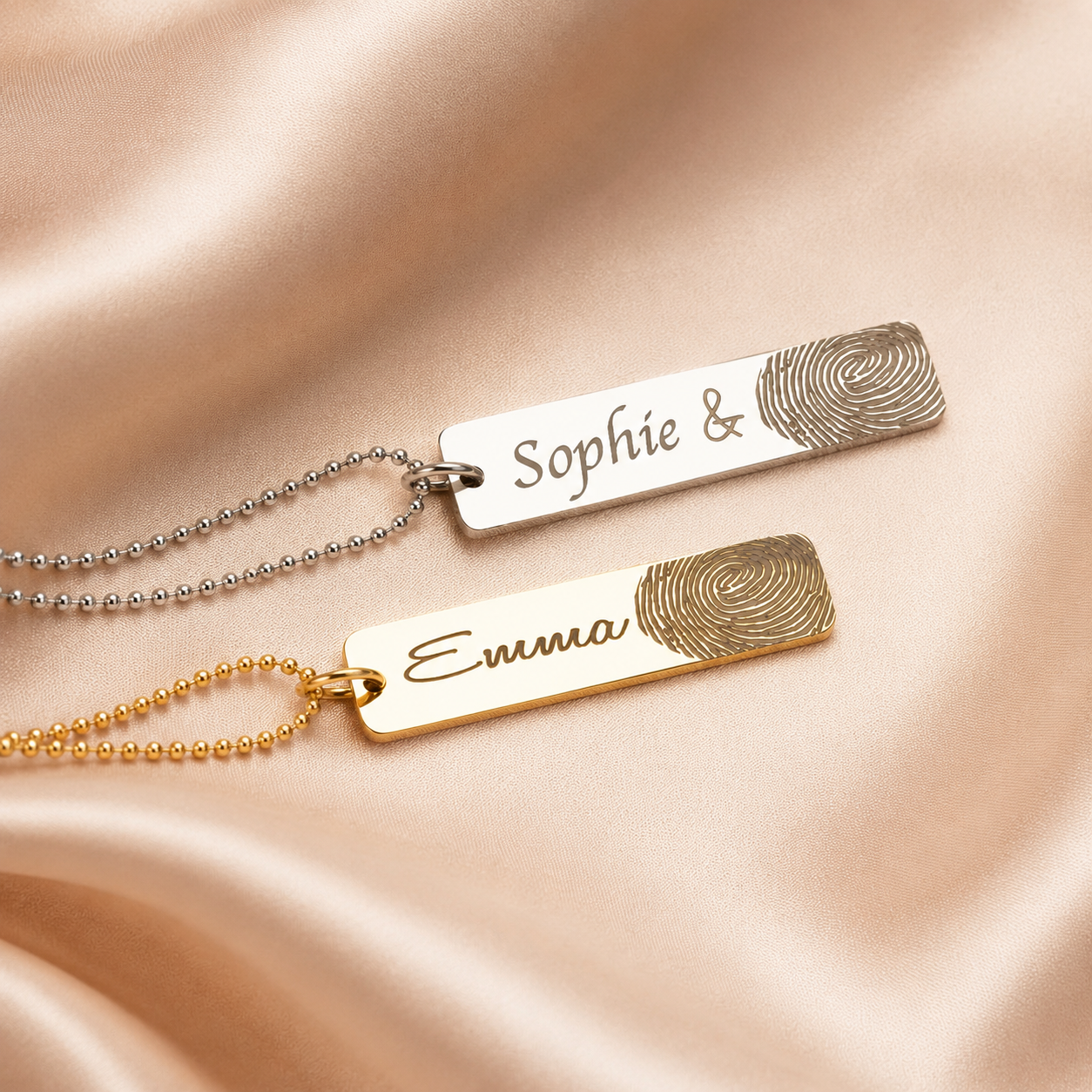 Fingerprint Bar Name Necklace