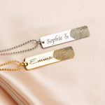 Fingerprint Bar Name Necklace