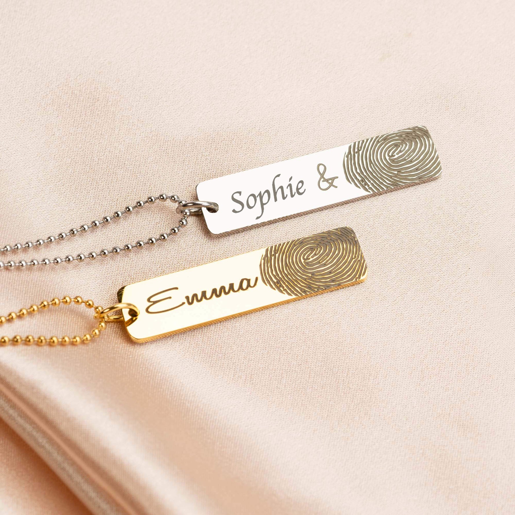 Fingerprint Bar Name Necklace