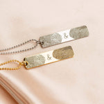 Two Fingerprints Bar Necklace