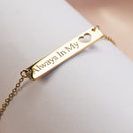 personalized name necklace with heart cutout