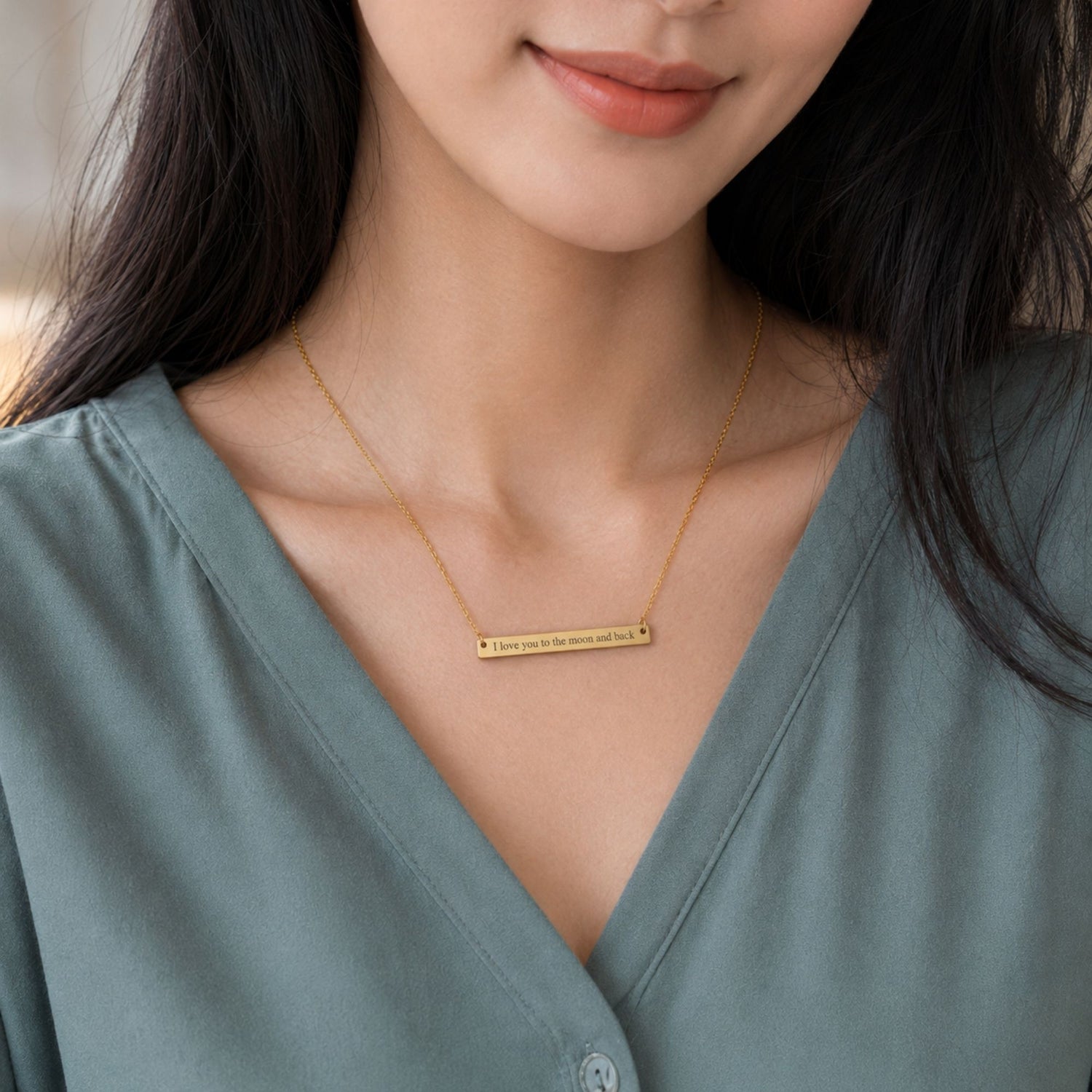 Skinny Long Bar Necklace