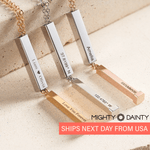 Bar Pendant with Secret Message Necklace