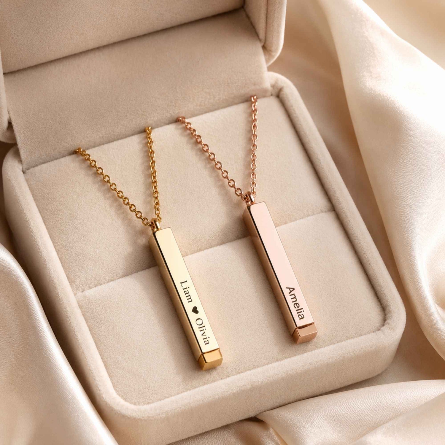 Bar Pendant with Secret Message Necklace