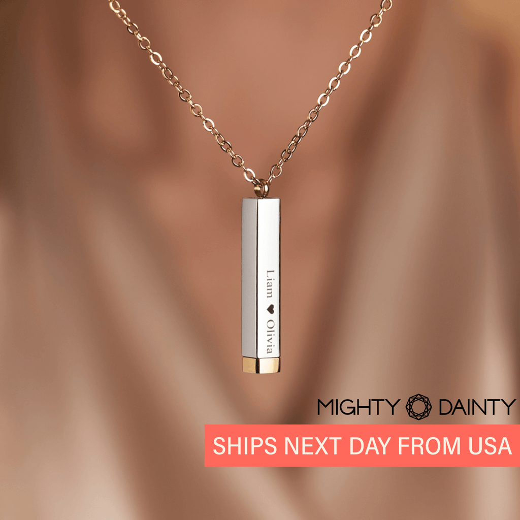 Bar Pendant with Secret Message Necklace