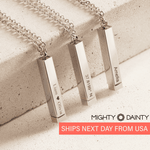 Bar Pendant with Secret Message Necklace