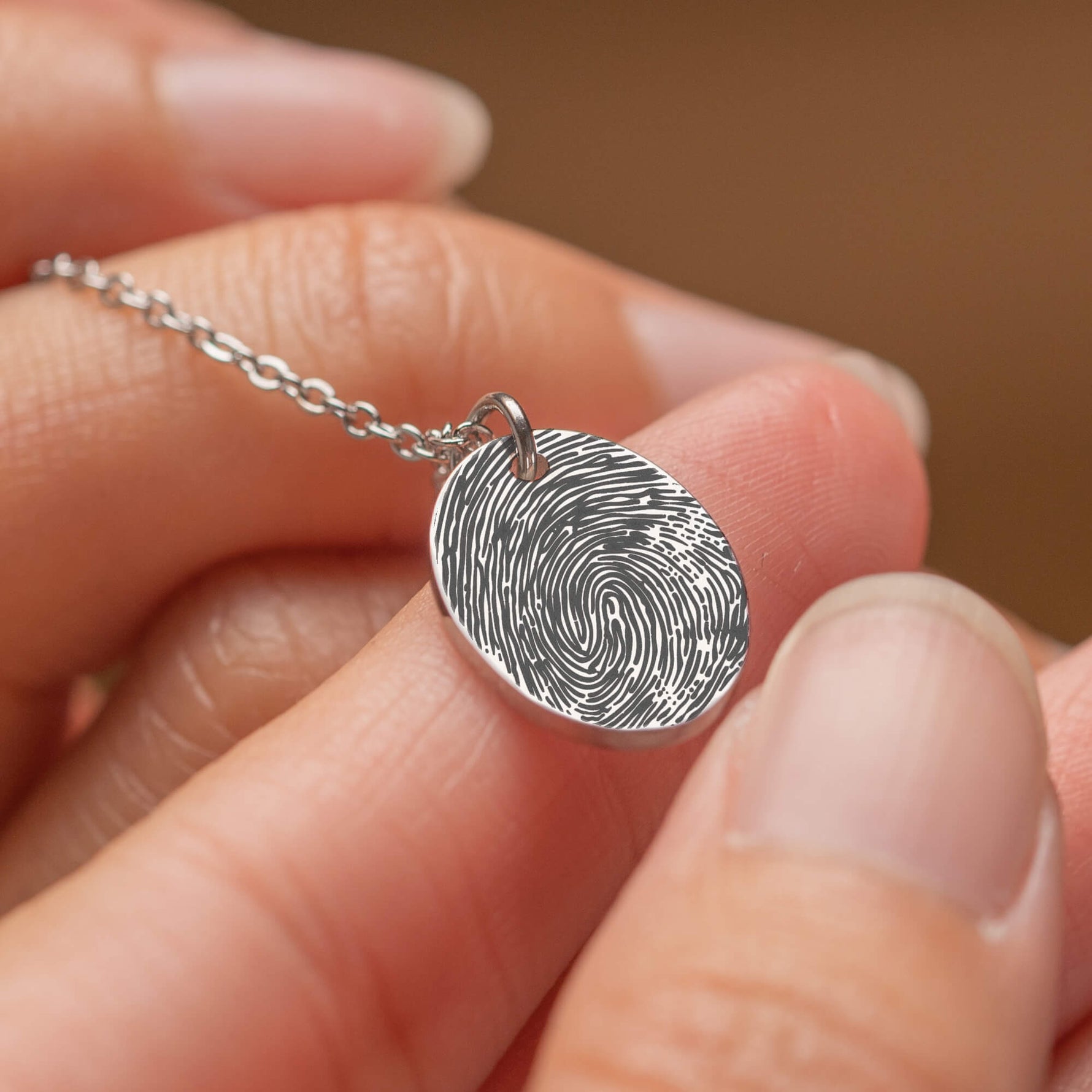 Oval Fingerprint Necklace