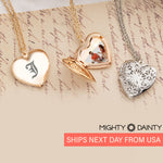 Initial Heart Photo Necklace