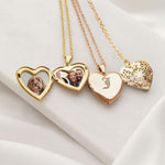 Initial Heart Photo Necklace