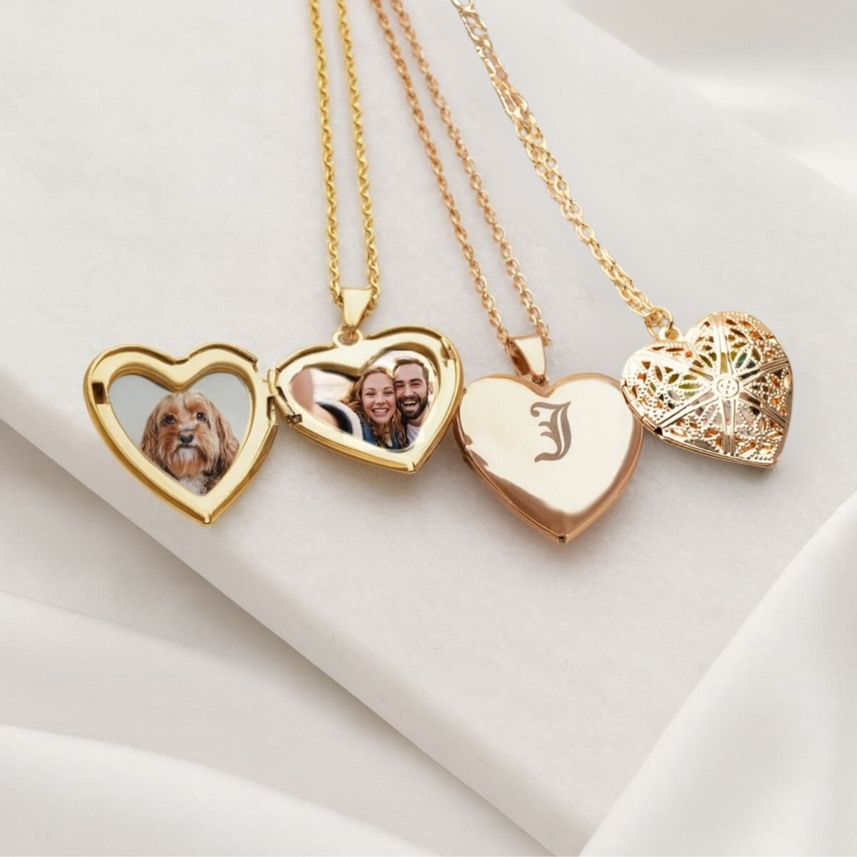 Initial Heart Photo Necklace