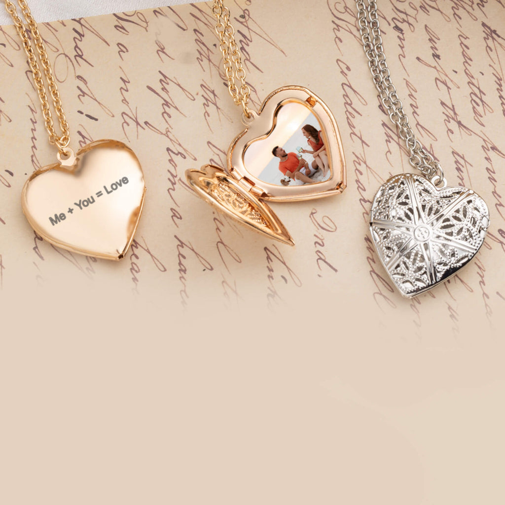Initial Heart Photo Necklace