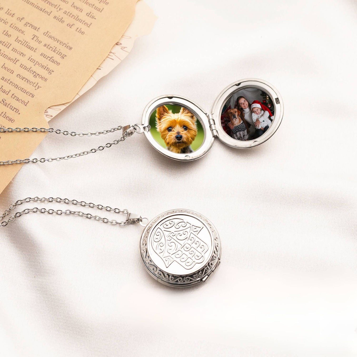 Hamsa hand Round Locket Image Necklace