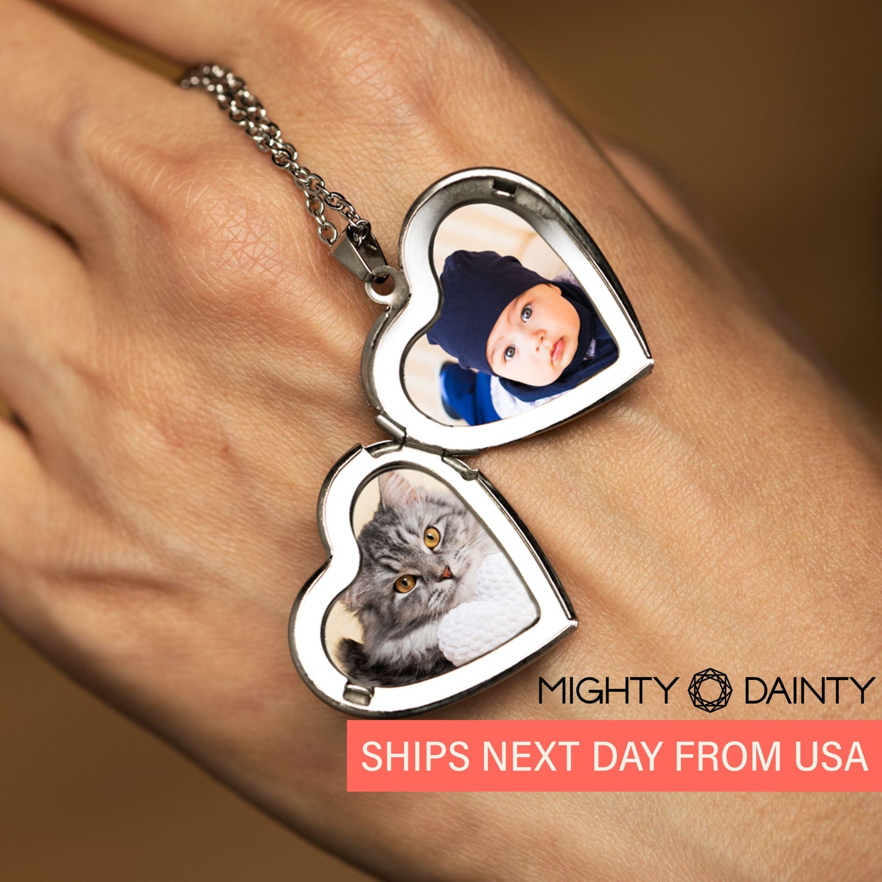 Heart Locket Photo Necklace