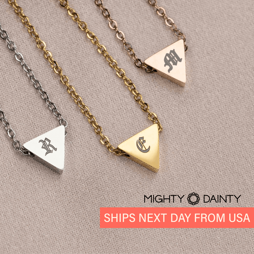 Triangle Initial Pendant Necklace