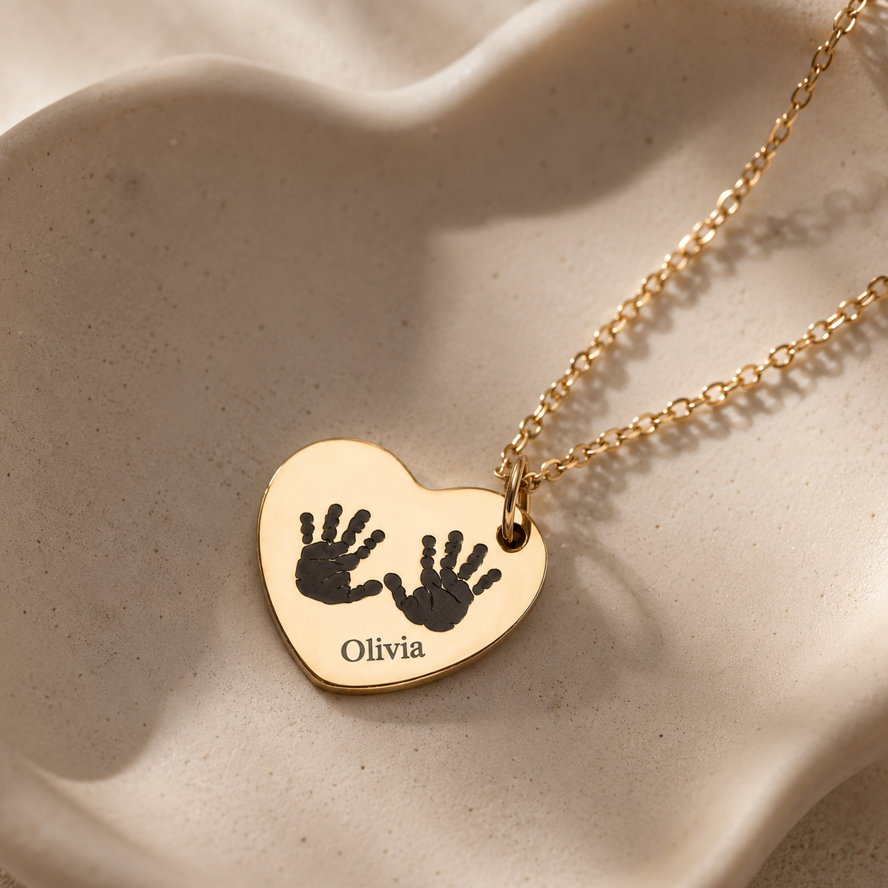 Heart Baby Feet Necklace