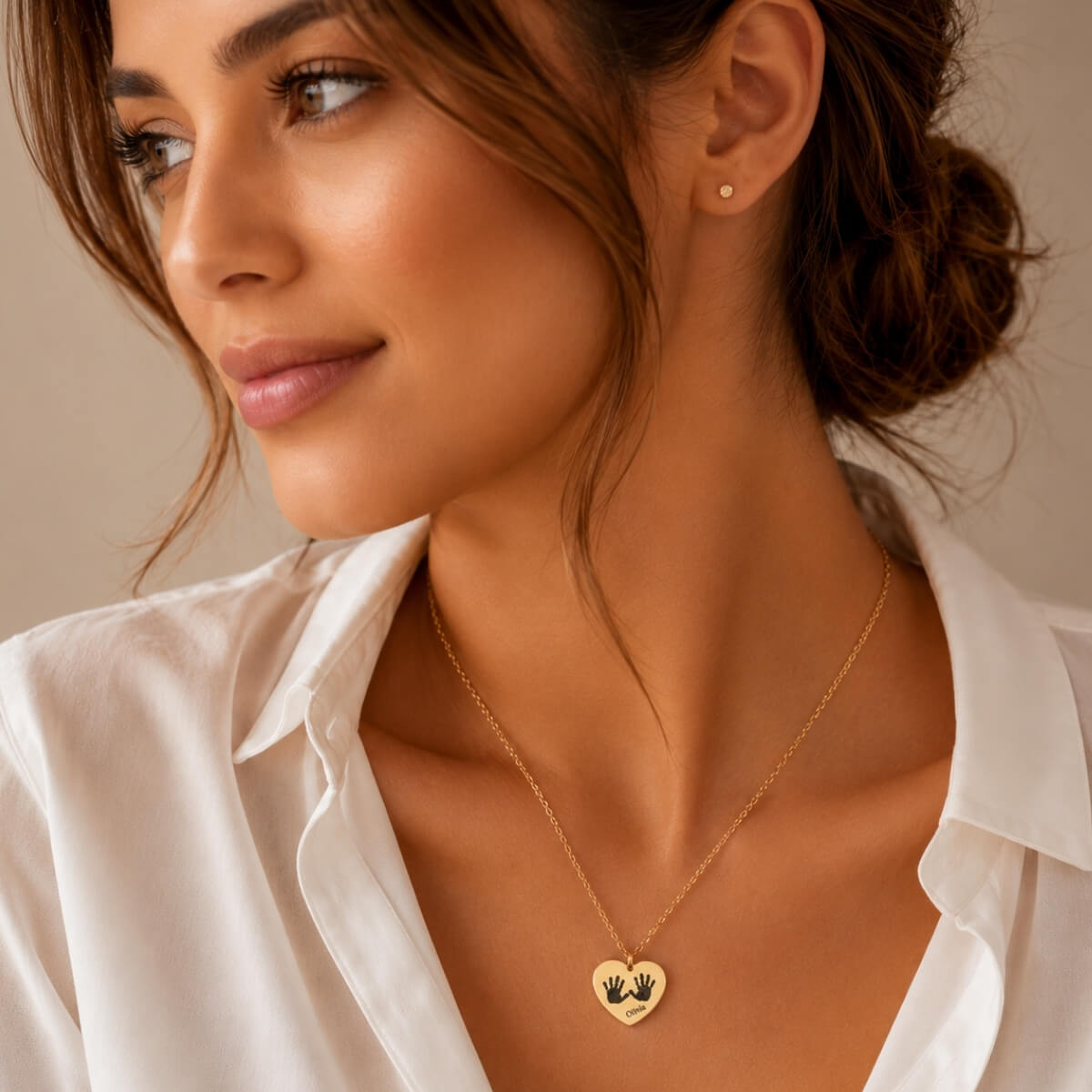 Heart Baby Feet Necklace