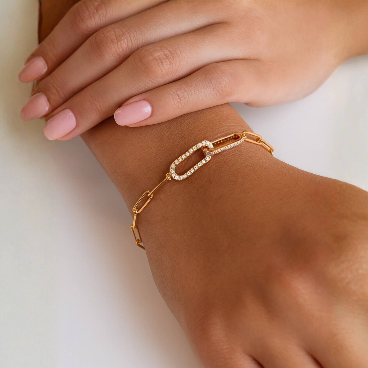 Mod Gold Paperclip Chain Bracelet