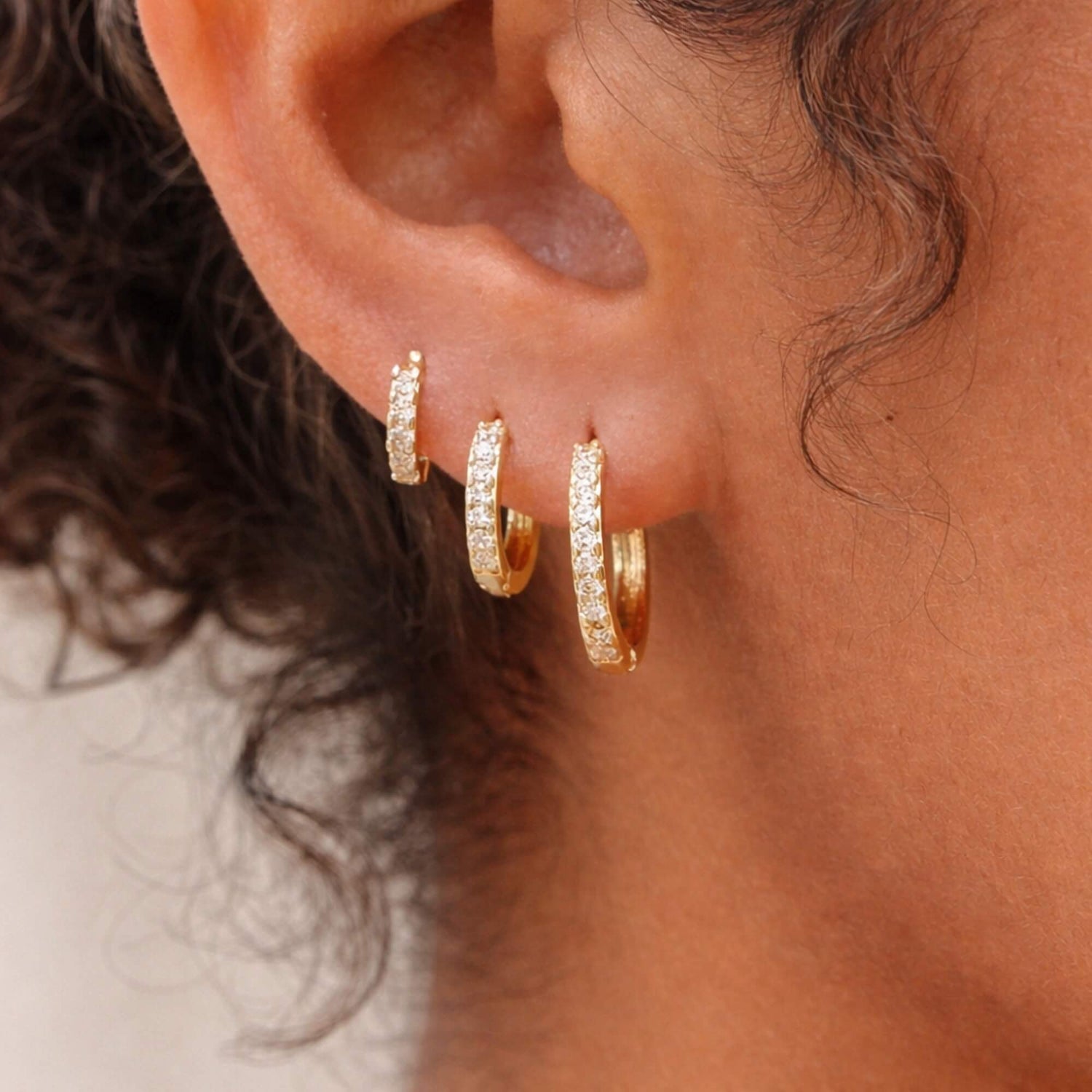 Classic Crystal Hoop Earrings Set