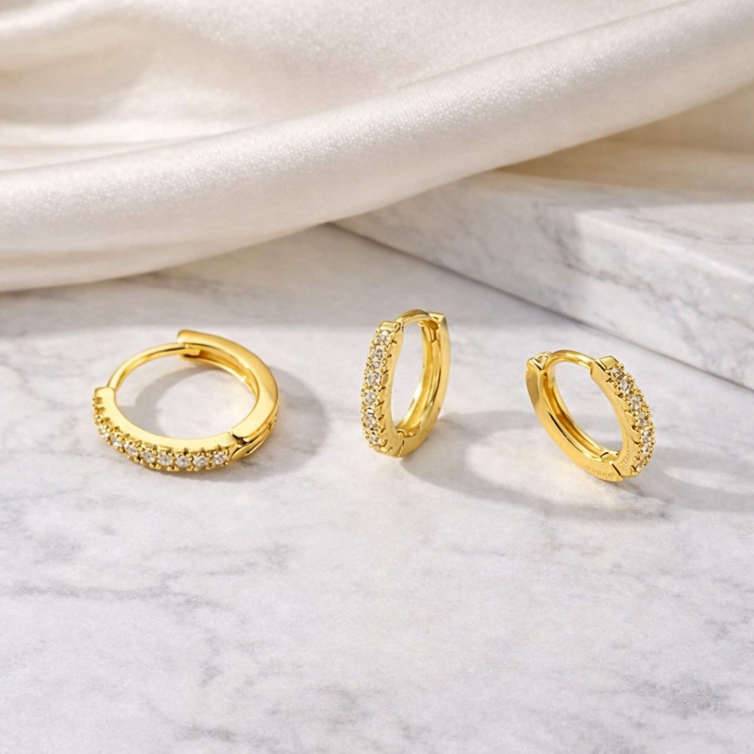 Classic Crystal Hoop Earrings Set