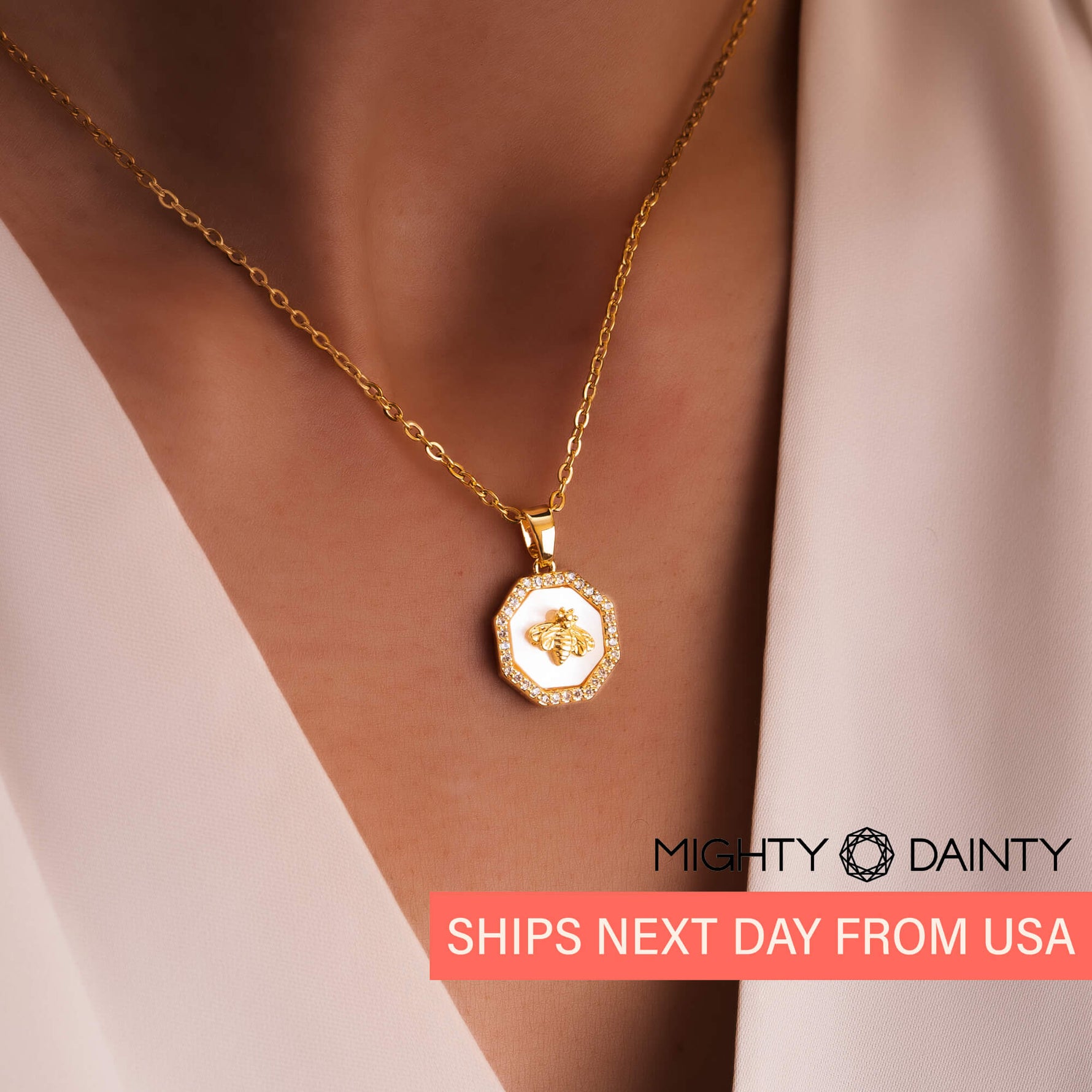 Queen Bee Charm Necklace